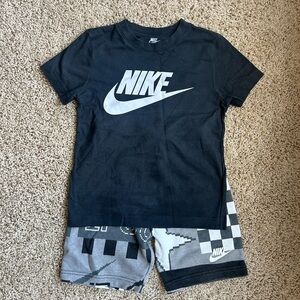 Nike Black T-Shirt and Gray Shorts Set